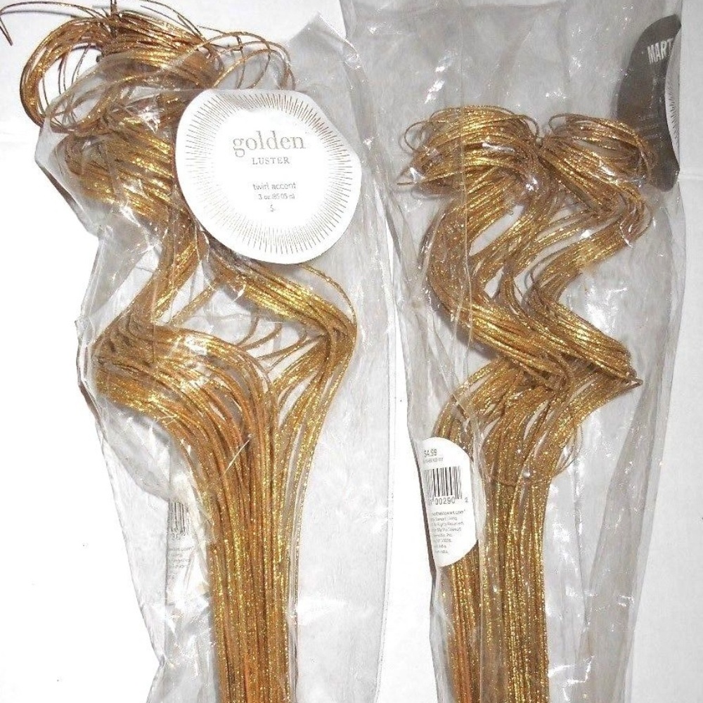 Vintage Rare 2 Pack 25" Golden Luster Twirl Decor